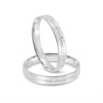 Par Aliança Prata  Reta Semi Anatômica  Friso  3,4mm 802129/802130