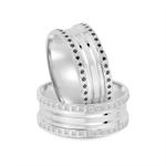 Par Aliança Prata  Reta Semi Anatômica Friso  7,75mm  802093/802094