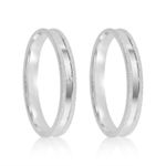 Par Aliança Prata  Reta Semi Anatômica 3mm 802150/802151
