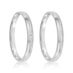 Par Aliança Prata  Reta Semi Anatômica Friso  2,5mm 802148/802149