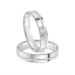 Par Aliança Prata  Reta Semi Anatômica  Friso 4mm 802153/802154