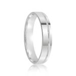 Par Aliança Prata  Reta Semi Anatômica  Friso 4mm 802153/802154