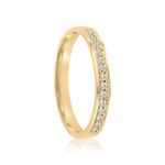 Par Aliança Ouro 18k Semi Anatômica 2,60mm Diamantes (802103/2781)