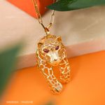 Pingente Ouro 18k Pantera Zircônia  516250