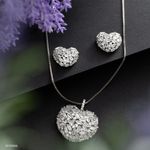 Conjunto Prata Coração Zircônia 3100646