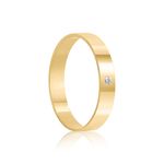 Aliança Ouro 18k Individual  Reta  Anatômica  3,5mm  Diamante  1  pts  (800882/0883)