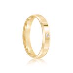 Aliança Ouro 18k Individual  Reta  Anatômica  4mm  Diamante  1,5  pts  (800059/1324)