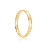 Aliança Ouro 18k Individual  Abaulada Anatômica  3mm  Diamante  1,5  pts  (800100/0103)