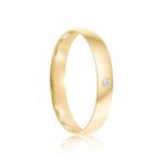 Aliança Ouro 18k individual  Semi Anatômica  Abaulada  3,2mm  Diamante  1  pts  (801821/1820)