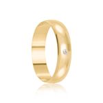 Aliança Ouro 18k individual  Abaulada  5mm  Diamante  2  pts  (801824/1825)