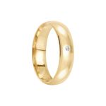 Aliança Ouro 18k Individual  Abaulada  5,6mm  Diamante  2  pts  (801831/1830)