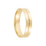 Aliança Ouro 18k Individual  Reta  4mm  Diamante  1  pts  (801835/1834)