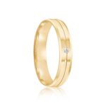 Aliança Ouro 18k Individual  Reta  4mm 0,5  pts  (801938/1939)