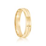 Aliança Ouro 18k Individual  Reta  4mm 0,5  pts  (801938/1939)
