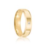 Aliança Ouro 18k Individual  Reta  5,5mm  Diamante  1,5  pts  (801956/1957)