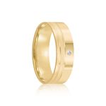 Aliança Ouro 18k Individual  Reta  6mm  Diamante  1,5  pts  (801963/1964)
