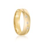Aliança Ouro 18k Individual  Abaulada  5mm  Diamantes  3  pts  (801970/1971)
