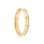 Aliança Ouro 18k individual  Reta  3,2mm  Diamante  1  pts  (801974/1975)
