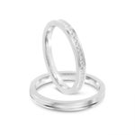 Par Aliança Prata  Reta Semi Anatômica Friso 2,5mm  802143/802144