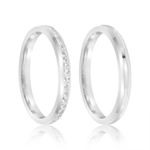 Par Aliança Prata  Semi Anatômica Friso  2,5mm  802145/802146