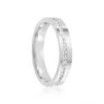 Par Aliança Prata Semi Anatômica Reta Friso 802156/802157