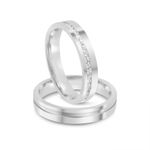 Par Aliança Prata Semi Anatômica Reta Friso 802156/802157