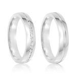 Par Aliança Prata  Abaulado Semi Anatômica   Friso  4mm  802158/802159