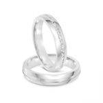 Par Aliança Prata  Abaulado Semi Anatômica   Friso  4mm  802158/802159