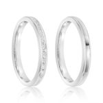 Par Aliança Prata Semi Anatômica Friso 2,5mm 802164/802165