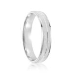 Par Aliança Prata  Reta Semi Anatômica Friso Coração  4mm  802168/802169