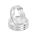Par Aliança Prata  Reta Semi Anatômica  Friso 6mm 802176/802177