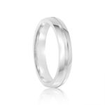 Aliança Prata Individual Abaulado Semi Anatômica Friso 4mm 802158/802159