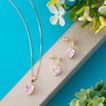 Brinco Ouro Amarelo Coração Zircônia 104739