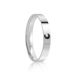 Aliança Prata Individual Reta Semi Anatômica Sol e Lua 3mm 801929/801930