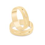 Par Aliança Ouro 10k  Abaulada  Zircônia  4,3mm  (801577/1644)