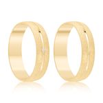 Par Aliança Ouro 10k  Abaulada  Zircônia  4,3mm  (801577/1644)