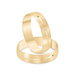 Par Aliança Ouro 10k  Abaulada  Zircônia  4,3mm  (801581/1646)