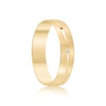 Par Aliança Ouro 10k  Abaulada  Zircônia  4,3mm  (801581/1646)