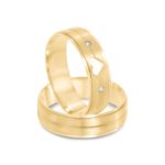 Par Aliança Ouro 10k  Reta  Zircônia  5,5mm  (801621/1665)