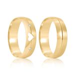 Par Aliança Ouro 10k  Abaulada  Zircônia  5,5mm  (801619/1664)