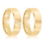 Par Aliança Ouro 10k  Reta  Anatômica  Zircônia  5,5mm  (801623/1666)