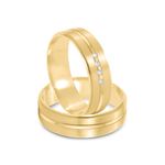 Par Aliança Ouro 10k  Reta  Zircônia  5,6mm  (801601/1656)