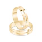 Par Aliança Ouro 10k  Reta  Zircônia   4mm  (801607/1659)