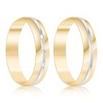 Par Aliança Ouro 10k  Abaulada  Zircônia  4mm  (801605/1658)