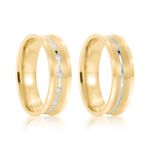 Par Aliança Ouro 10k  Côncavo  Zircônia  5,7mm  (801613/1661)