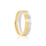 Par Aliança Ouro 10k  Reta Anatômica  Zircônia  5,5mm  (801615/1662)