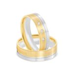 Par Aliança Ouro 10k  Reta Anatômica  Zircônia  5,5mm  (801615/1662)