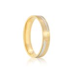 Par Aliança Ouro 10k  Reta  Zircônia  4mm  (801635/1672)