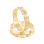 Par Aliança Ouro 10k  Reta  Zircônia  4,3mm  (801627/1668)