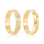 Par Aliança Ouro 10k  Reta  Zircônia  4,3mm  (801627/1668)